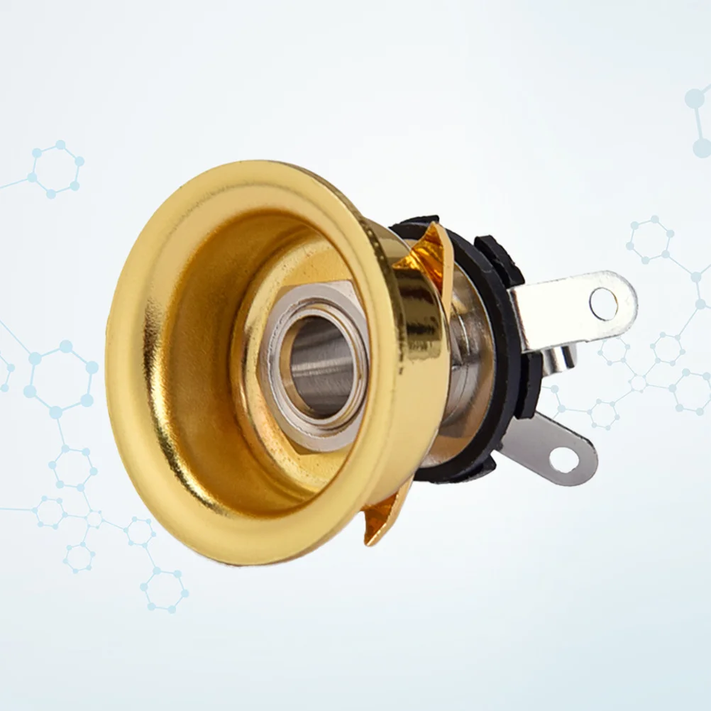 

1Pcs Guitar Jack Socket 1 4 Inch 6.35mm Output Plug Connector Chrome Nut Washer Electric Bass Guitar Accessory Golden