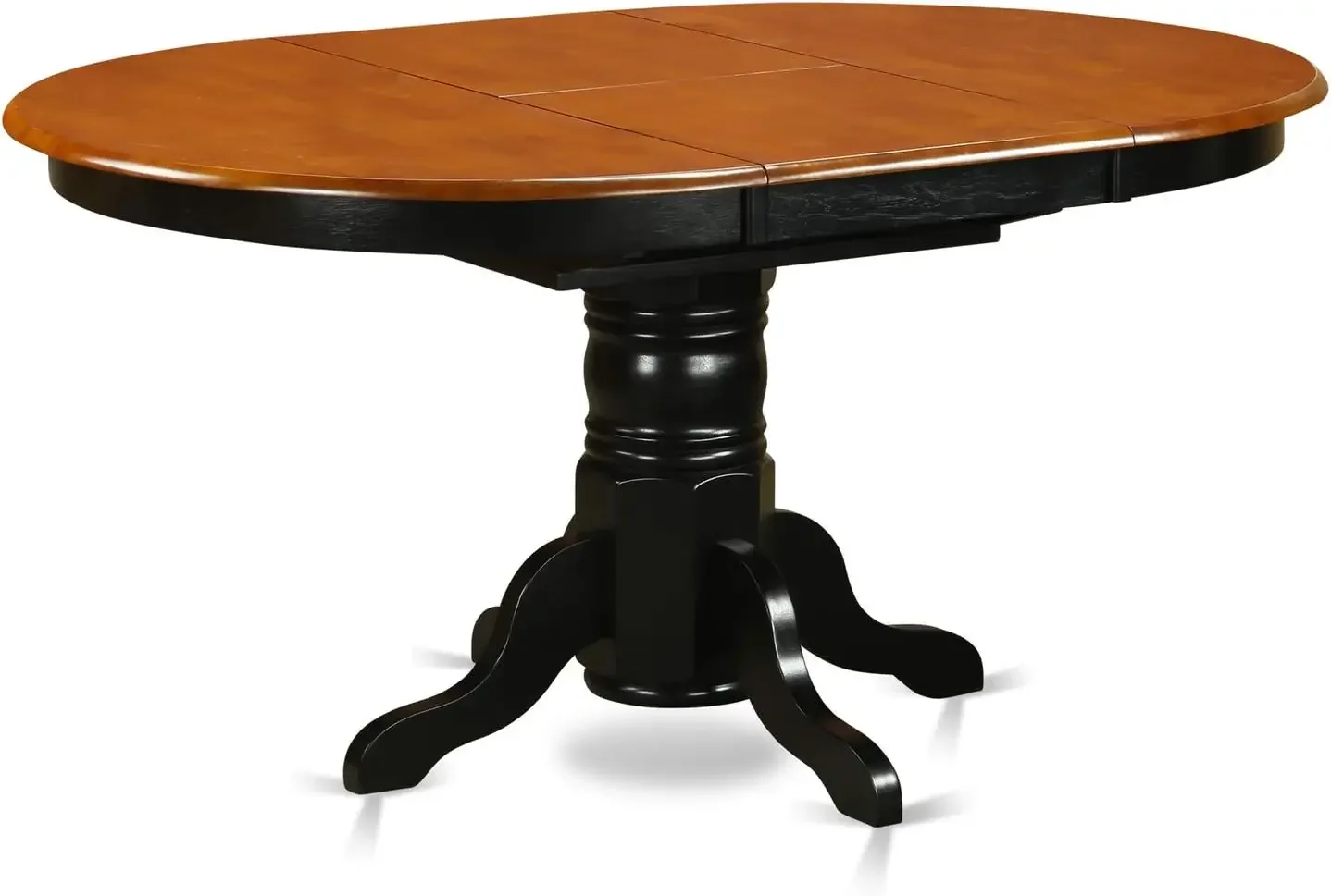 5 Piece Dining Table Set for 4 Includes an Oval Kitchen Table , 42x60 Inch, Black & Cherry