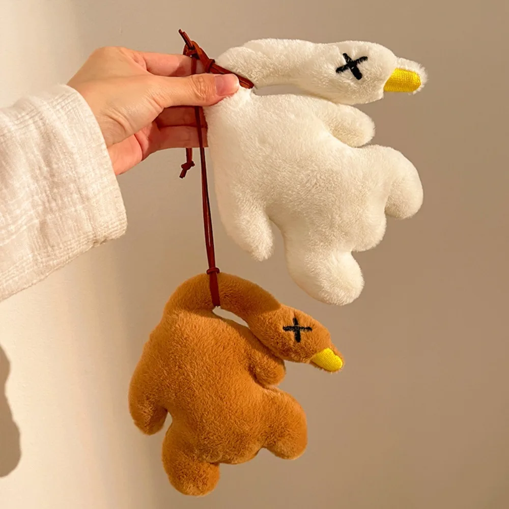 Stuffe Anatra arrosto Peluche Portachiavi Animale Cartone animato Grande borsa d'oca Decorazione pendente Simpatico anatra arrosto Portachiavi in peluche Coppia bambini