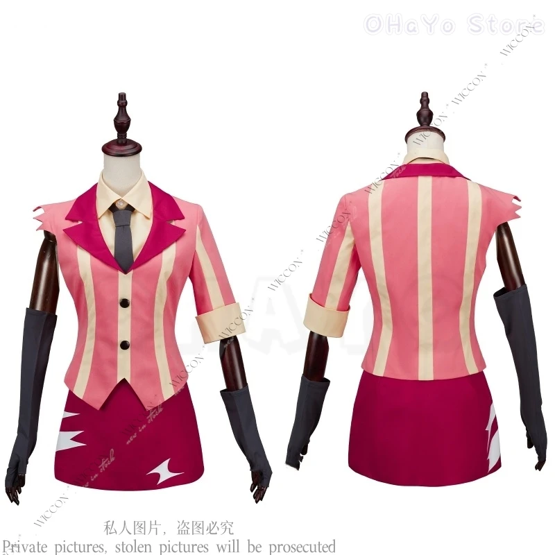 

Cherri Bomb Cosplay Costume Anime Hotel Fancy Outfit Halloween Carnival Christmas Costumes Red Suit Anime Cosplay Striated