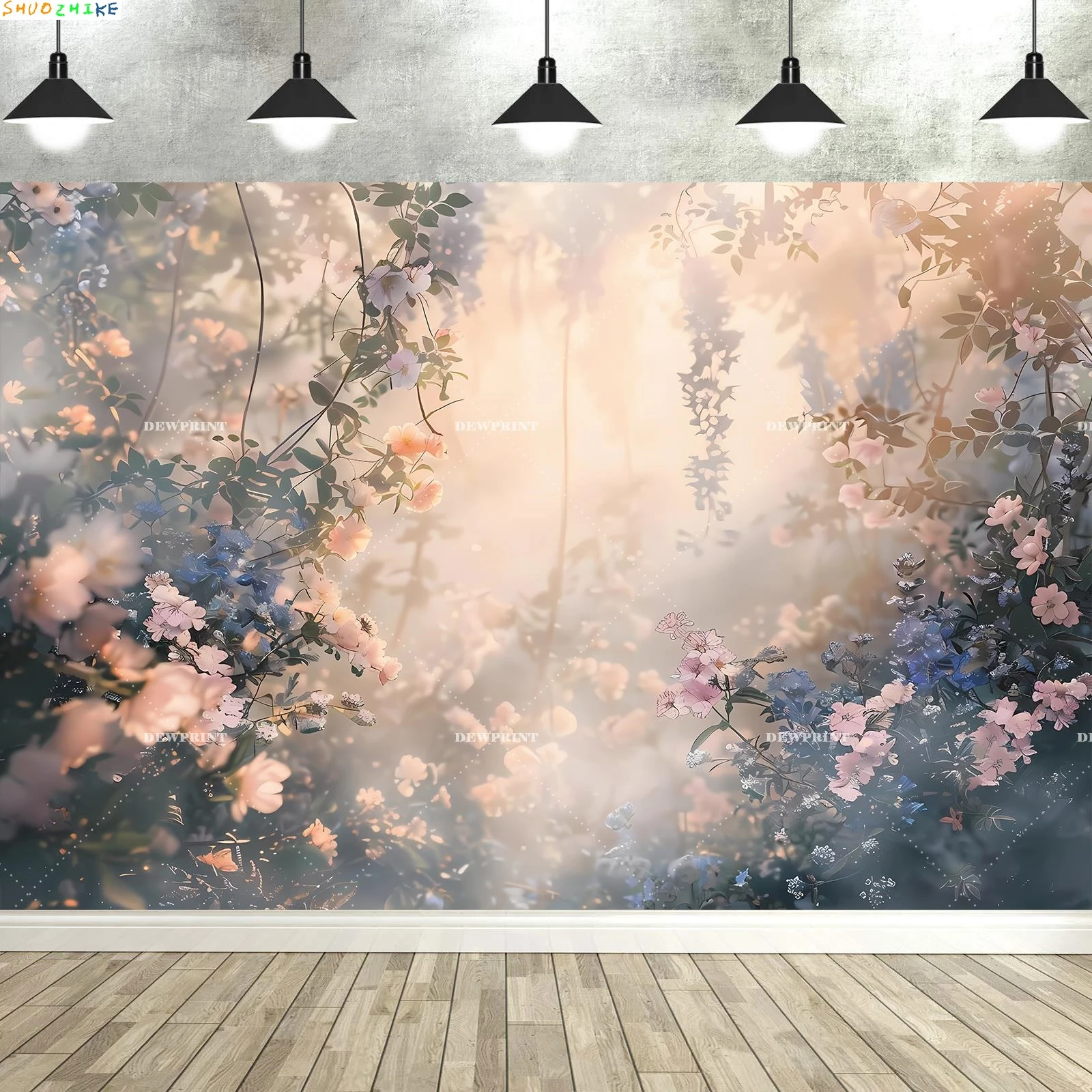 Vintage Abstract Spring Garden Floral Texture Photography Backdrop Oil Painting Flower Portrait Decor Background Photo Studio