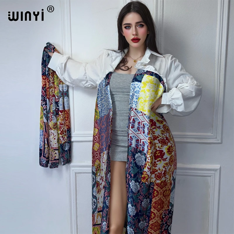 WINYI Africa cardigan For Women long Sleeve muslim women clothing Muslim Lady Popular Ramadan Kimono party dresses evening dress