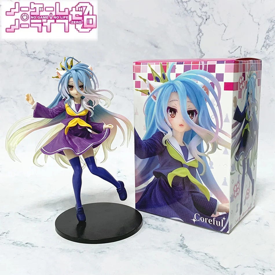 18CM NGNL No Game No Life Anime Bianco "Figura Anime PVC Anime Action Figures Collezione di modelli Ornamento Modello anime Giocattolo regalo