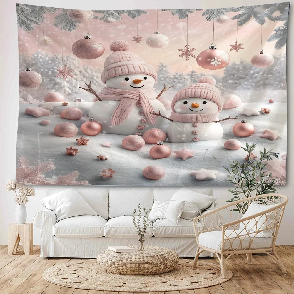 

Christmas Snowman Decoration Background Decoration Tapestry Christmas Day Atmosphere Background Decoration Tapestry