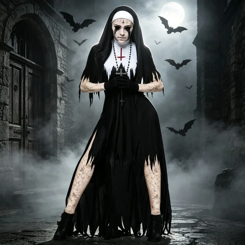 Disfraz de Halloween para niñas mayores de 14 años, vestido para juego de rol, disfraz temático de la Virgen María para actuación en escenario
