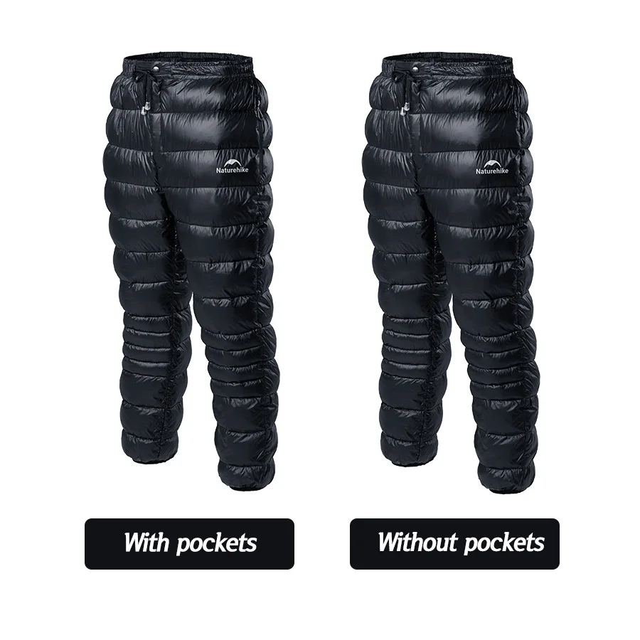 Naturehike Winter Duck Down Pants DW90 Hiking Women Men's Pants Skiing Outdoor Camping Trekking Thicken Black Pants Waterproof
