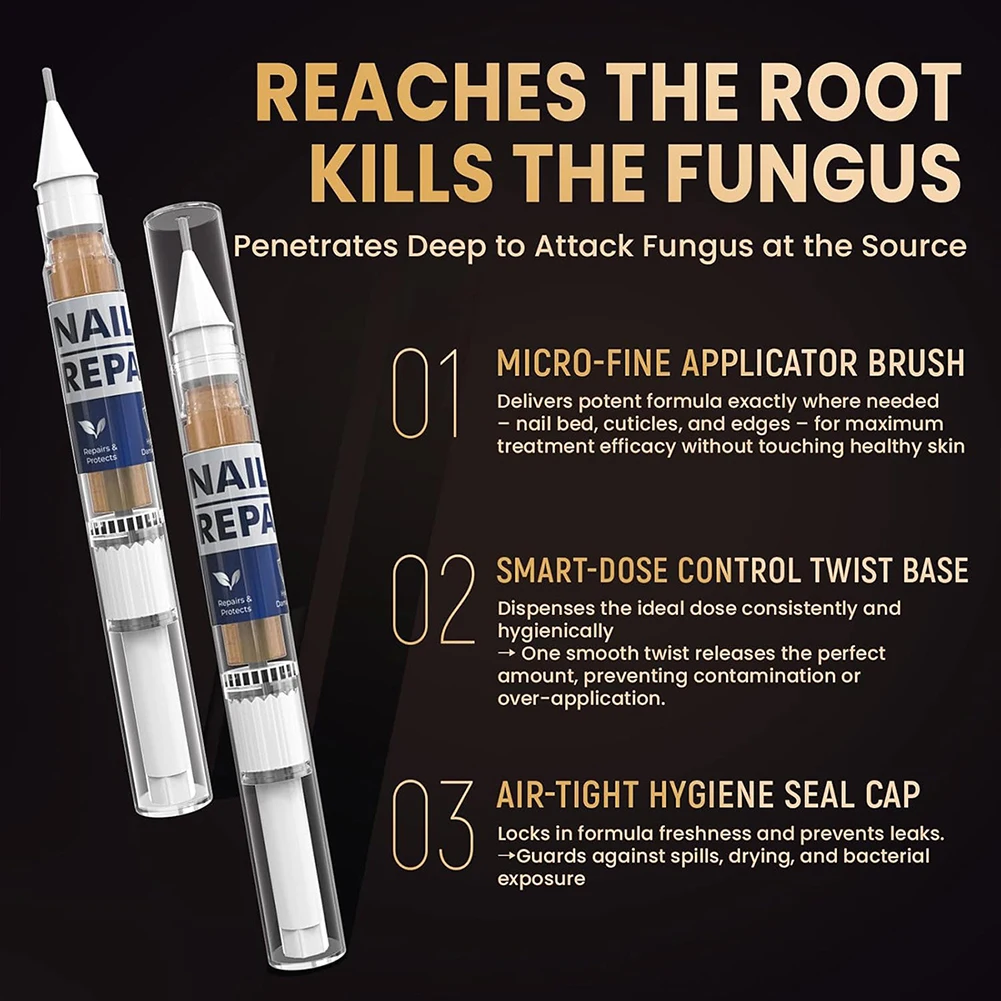 Soluzione per la riparazione delle unghie per danni alle unghie Liquido naturale efficace per la riparazione di funghi delle unghie per l'unghia del piede per la cura quotidiana delle unghie Routine
