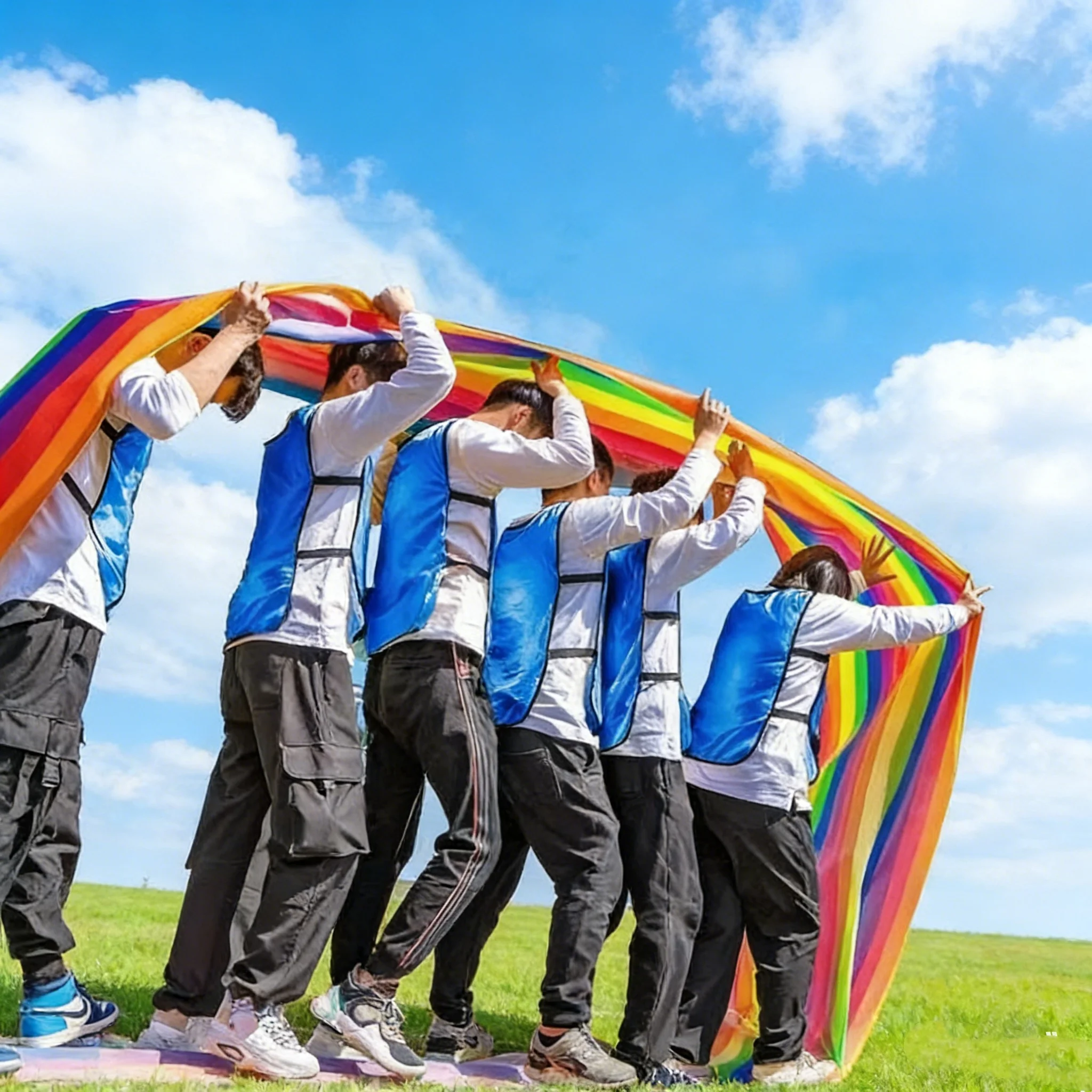 재미있는 달리기 매트 옥스포드 원단 롤러 학습 팀 빌딩 활동 다인 협업 게임 청소년 성인 야외 게임