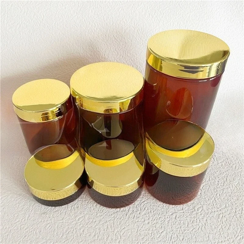 

12/24/48 шт. банки для хранения коричневая гальваническая крышка пустая косметическая дорожная бутылка для еды круглая пластиковая банка контейнеры для крема для лица