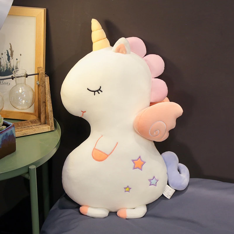 

Unicorn Theme Throw Pillow Cute Rainbow Horse Stuffed Plush Toys Sleeping Companion Dolls Perfect Gift For Friends