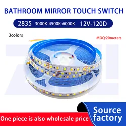 Smart Bathroom Mirror Sensor LED Strip Light2835 3colors CCT dimmable strip light controller12V120D Smart bathroom cabine strip