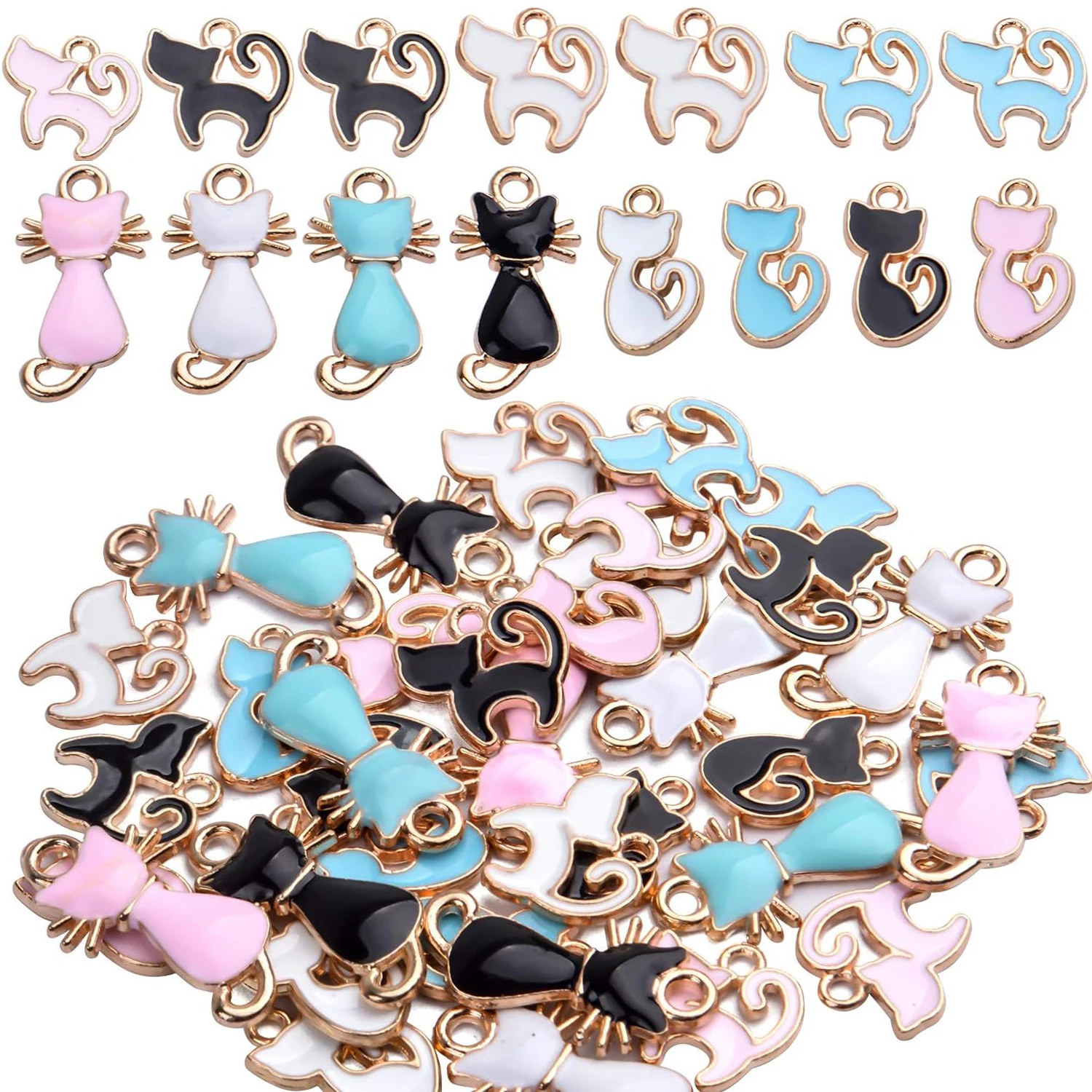 

36pcs Enamel Cat Charm Pendant Cute Charms for DIY Jewelry Making Necklace Bracelet Earring,3 Styles
