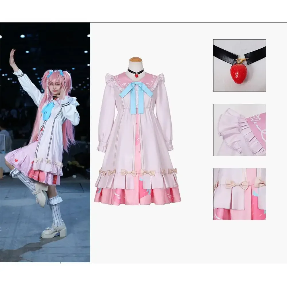 

New Sekai Momoi Airi role-playing costume women's dress bow Halloween party women's role party performance costume Colorful stag
