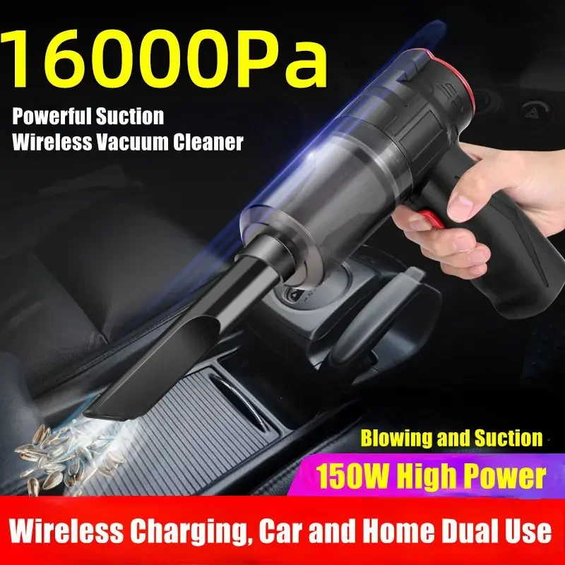 Portable Car Vacuum Cleaner Wireless Handheld Vacuum Cleaner 16000Pa For Car Strong Suction Vacuum Cleaner and Air Blower 2in1