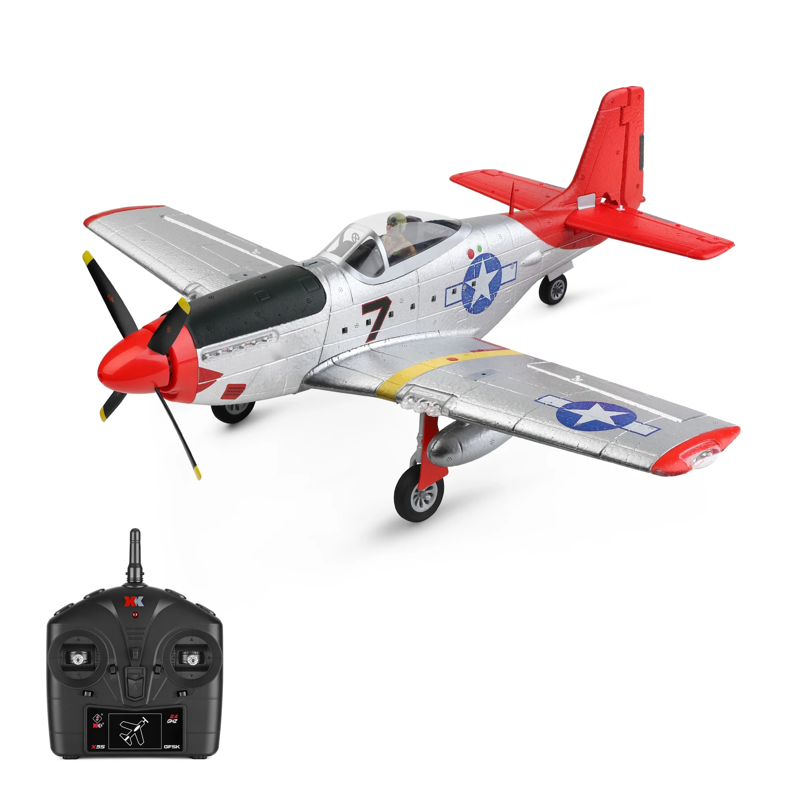 RC Airplane 2.4GHz 6CH EPP RC Plane 4 Motor RC Aircraft Toys for Adult Kids with Function Gravity Sensing Stunt Roll Cool Light