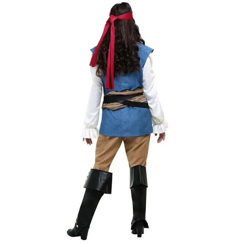 زي كابتن القراصنة الكاريبي التأثيري لجميع القديسين ملابس نسائية عرقية أداء المسرح زي صيني تقليدي #3