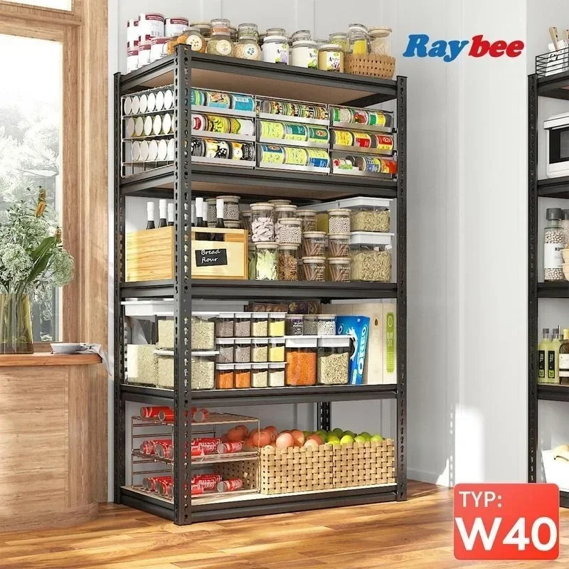 

【Fall Sale Campaign】RaybeeFurniture Garage Shelving 5 Tier Storage Shelves Heavy Duty Shelving Adjustable Garage Storage Shelves