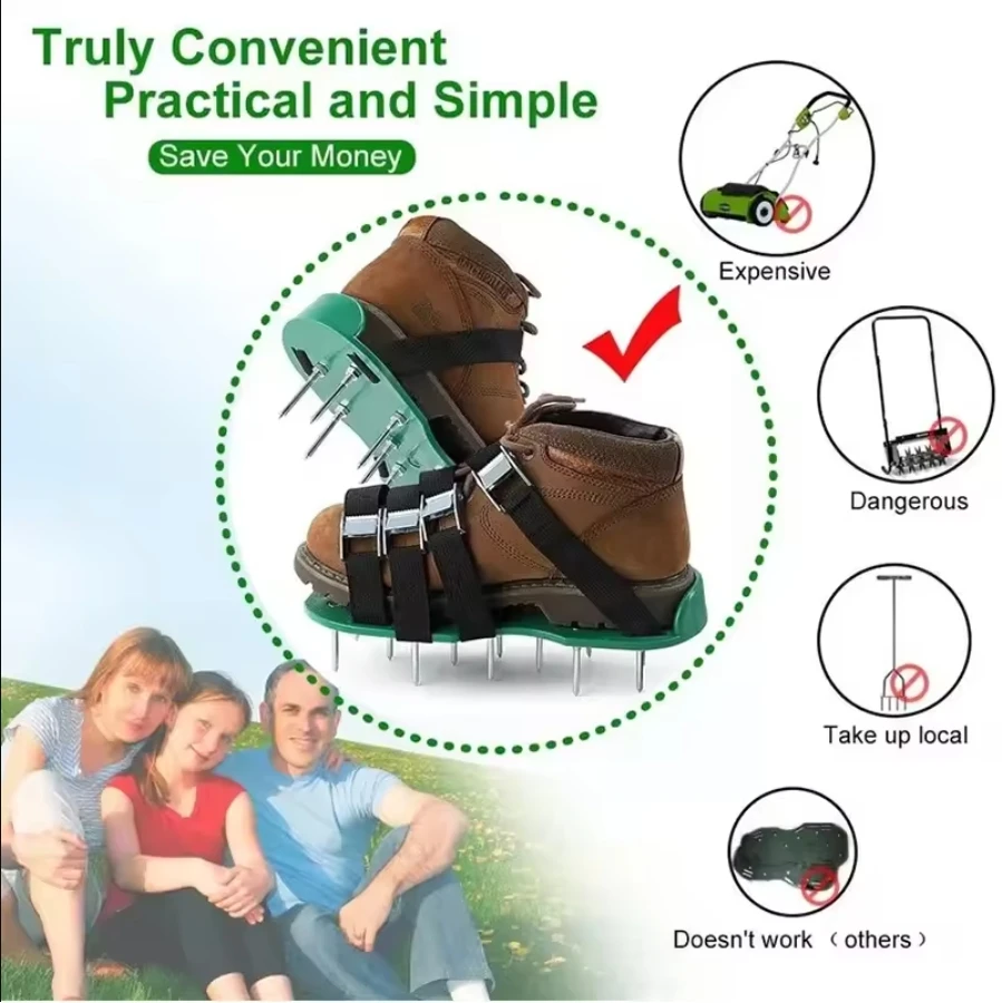 

Садовая обувь для ногтей, инструмент для свободной почвы, длина 5 см, аэратор для газона, обувь с шипами для травы, самовыравнивающийся эпоксидный культиватор для дворовой травы