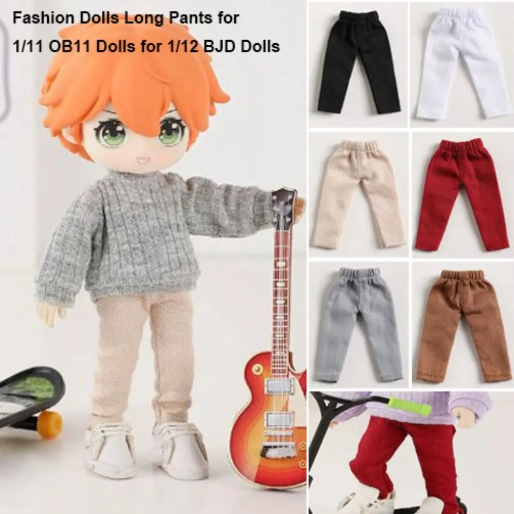 Długie spodnie dla lalek, codzienne ubrania, 6 kolorów, obcisłe spodnie, legginsy, zabawki dla dzieci, rękodzieło DIY dla lalek 1/11 OB11 i lalek BJD 1/12