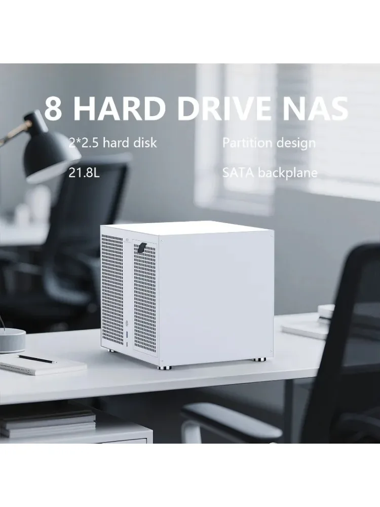 Sagittarius 8-positie NAS-chassis MATX moederbord/ATX-voeding, PCIe-uitbreiding over volle hoogte - afbeelding 2