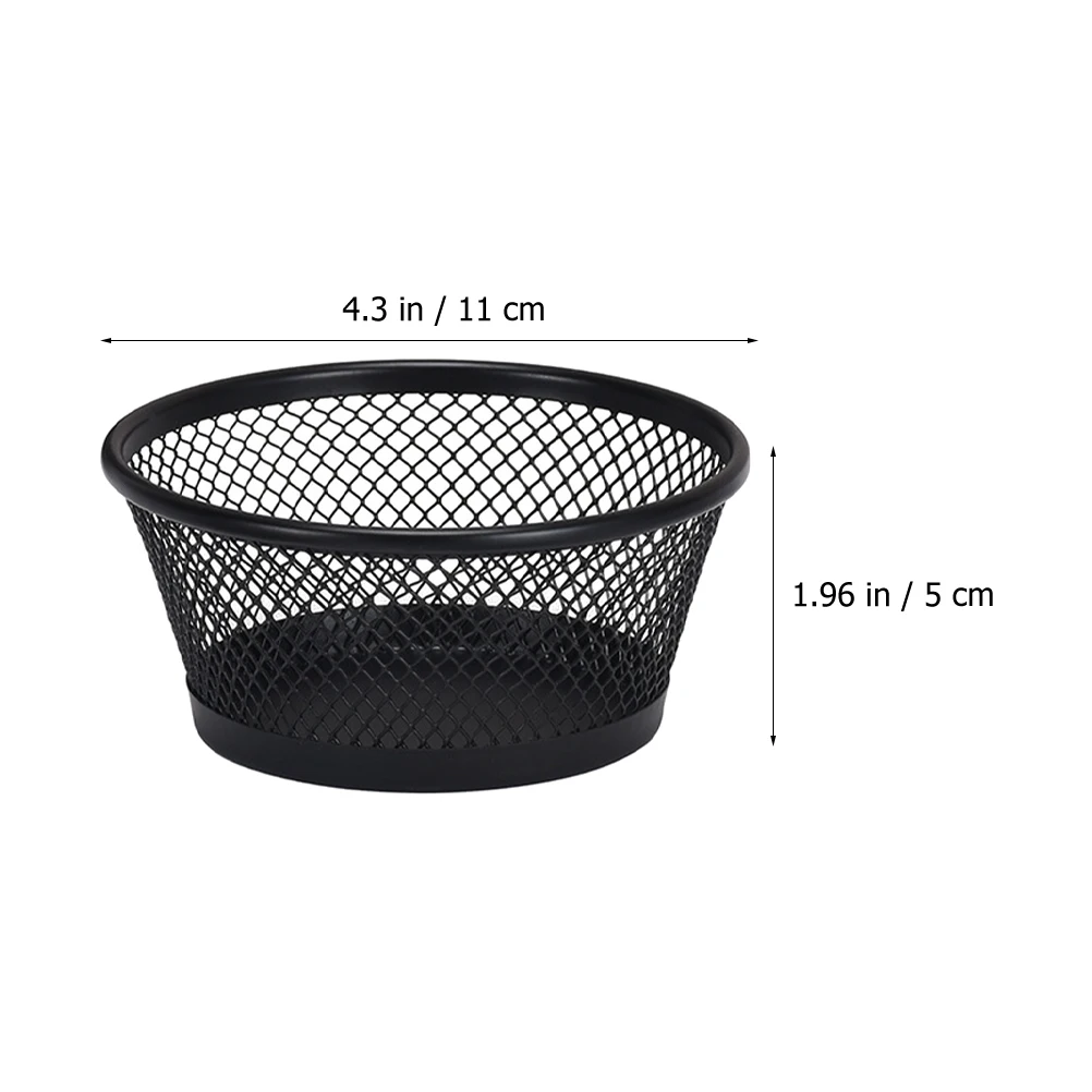 

2pcs Paper Clip Holder Wear Resistant Safe Long Term Use Storage Bin Desk Organizer Container Wrought Iron Mesh