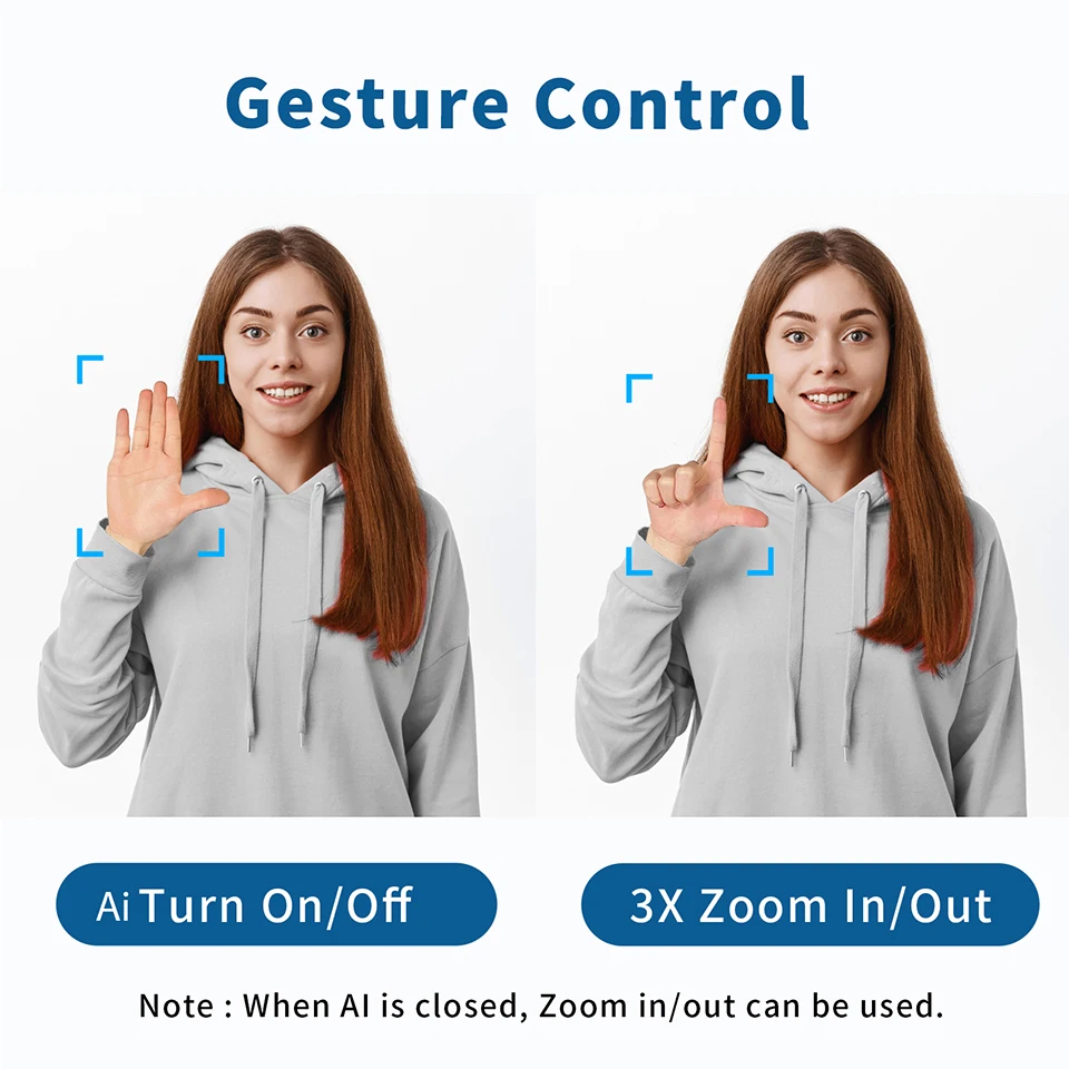 Taida 4K Auto Focus AI-Powered PTZ Webcam Remote Control Living Stream Camera 3X Zoom Auto Track Online Meeting Video Camera