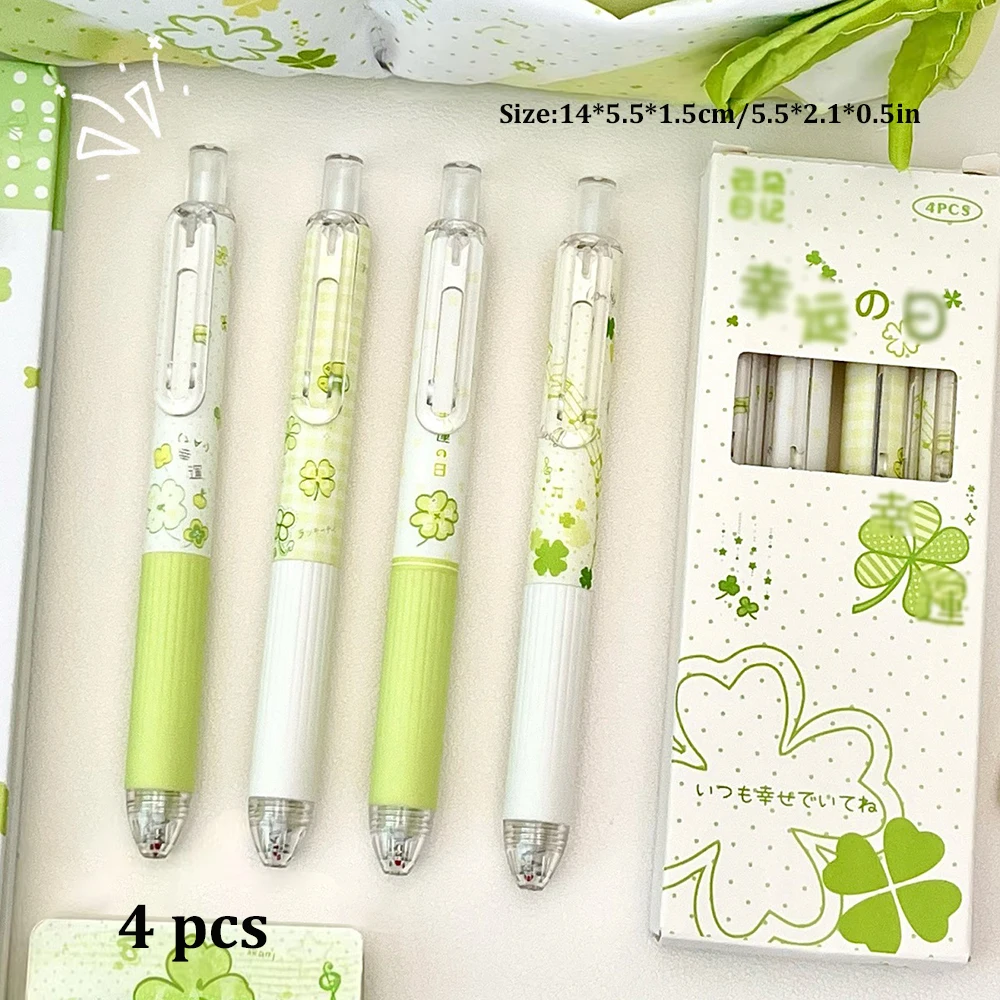 4 stuks Angel Wings Press neutrale pen, stijlvolle uitstraling, gladde zwarte 0,5 mm pen voor studenten, comfortabele grip.