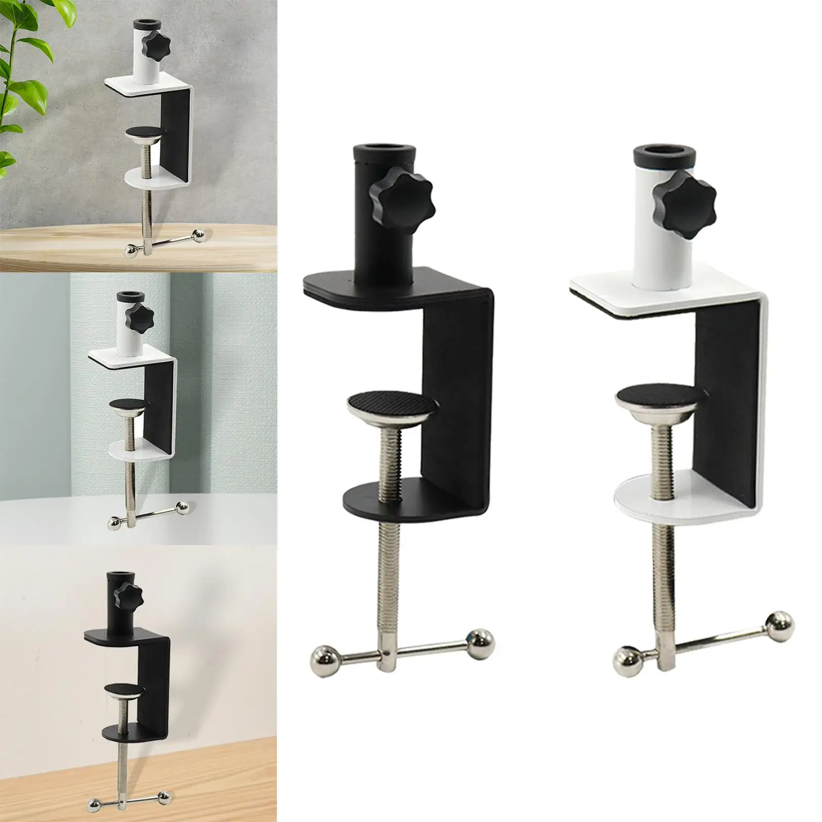 Desk Table Mount Clamp with Adjustable Screw Protective Heavy Duty Stable Arm Stand for Microphone Monitor Desktop Lamp Cameras