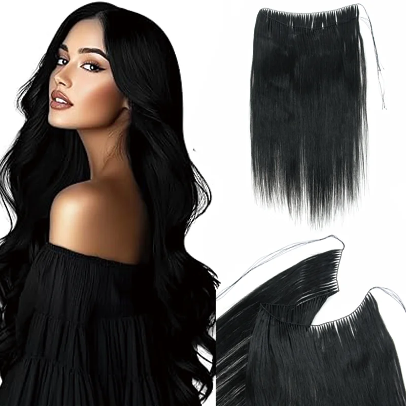 Invisible Micro Ring Feather Hair Extensions Non-Remy Natural Human Hair 40cm Weft 100 Strands Lightweight Design Daily Wear