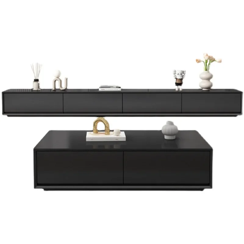 G2  Living Room Complete Floor TV Stand Black Minimalist Nordic Style  Cabinet