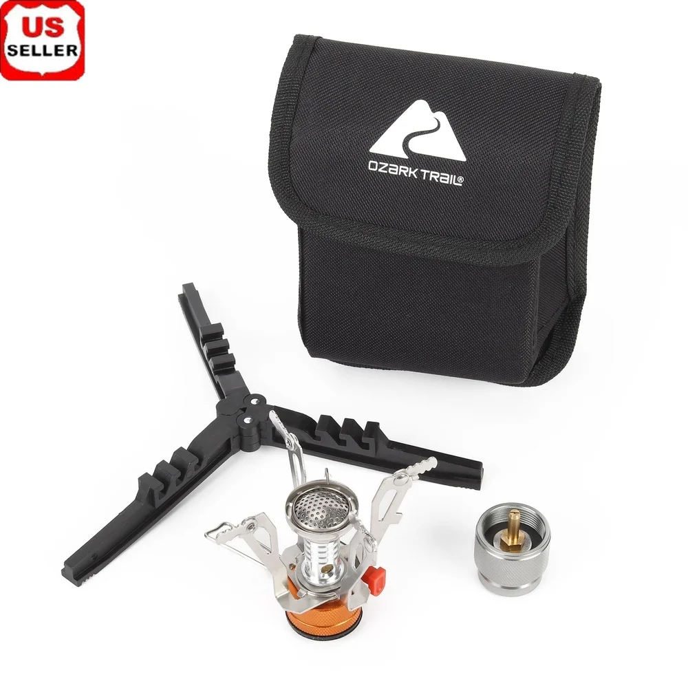 

Portable Camping Stove Adapter Stand Set All-in-One Kit Propane Fuel Adjustable Heat Lightweight Compact Outdoor Cooking