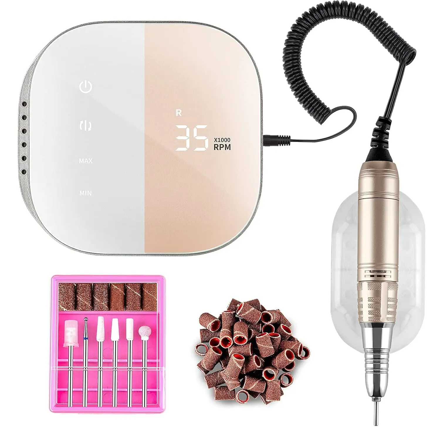 

Professional Electric Nail Drill Machine, 35000RPM Touch Screen Efile Kit for Acrylic Nails Salon Home Use