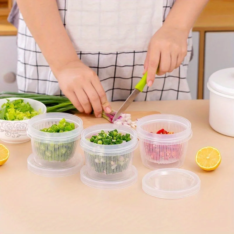 Kitchen Onion,Garlic Storage Box,Refrigerator Onion Preservation Box,Fruit and Food Special Box,Double-layer Preservation Bowl