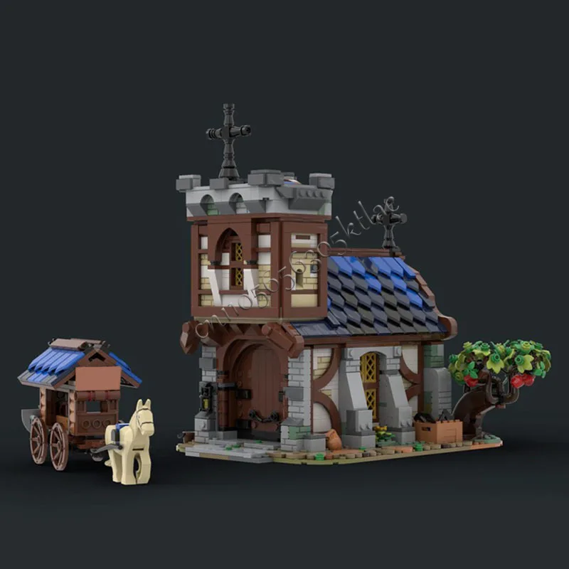 1636 pçs moc médio medieval igreja construção modelo modular arquitetura bloco de construção diy educação montagem crianças brinquedos presentes
