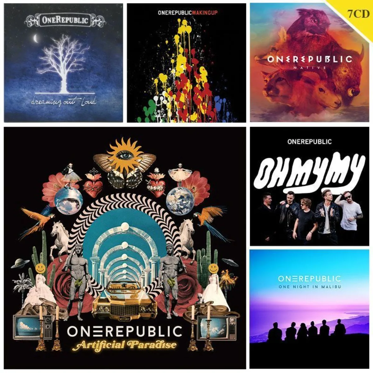 Colección Completa de Álbumes del Grupo OneRepublic - Solo CD, Obra Maestra Vocal Ícono del Pop Rock, 7CD