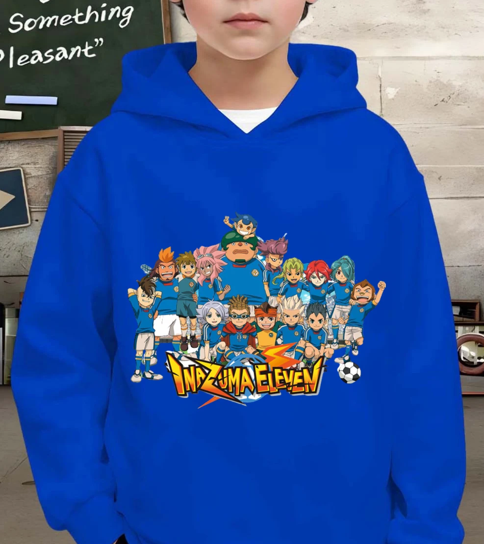 Anime Inazuma Eleven Go Hoodie Children Cartoon Clothes Kids Girl Boy Hooded Sweatshirt Autumn Long Sleeve Hoody Baby Casual Top