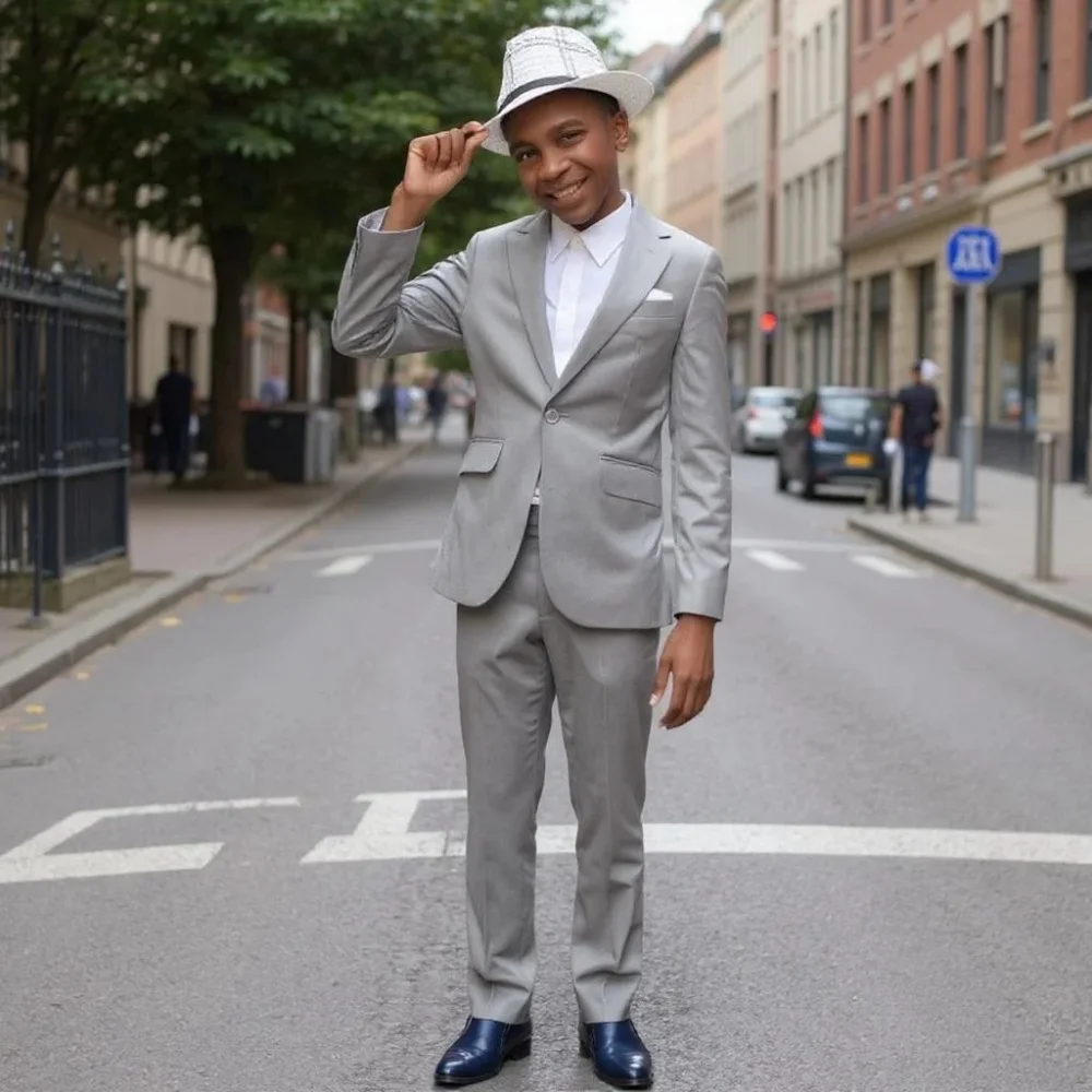 

Boys aged 1-16 can wear suits for photo shoots Flower girl two-piece set with solid color jacket and pants