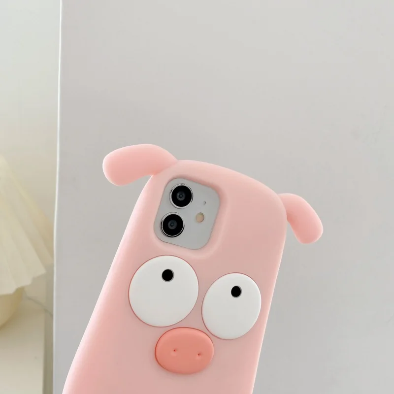 for Silicone Case Covers compatible for iPhone 6/7/8/xs/xr/xsmax/11/12/13/14/PRO/max/plus Pig Cute Cartoon comfortable