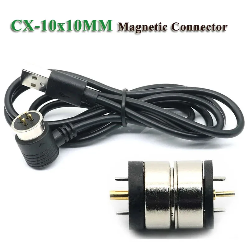 

CX-10x10MM Magnetic Charging Cable Connector Suction Pogopin Clothing Heating Light Fast Charging Connector Port Wire