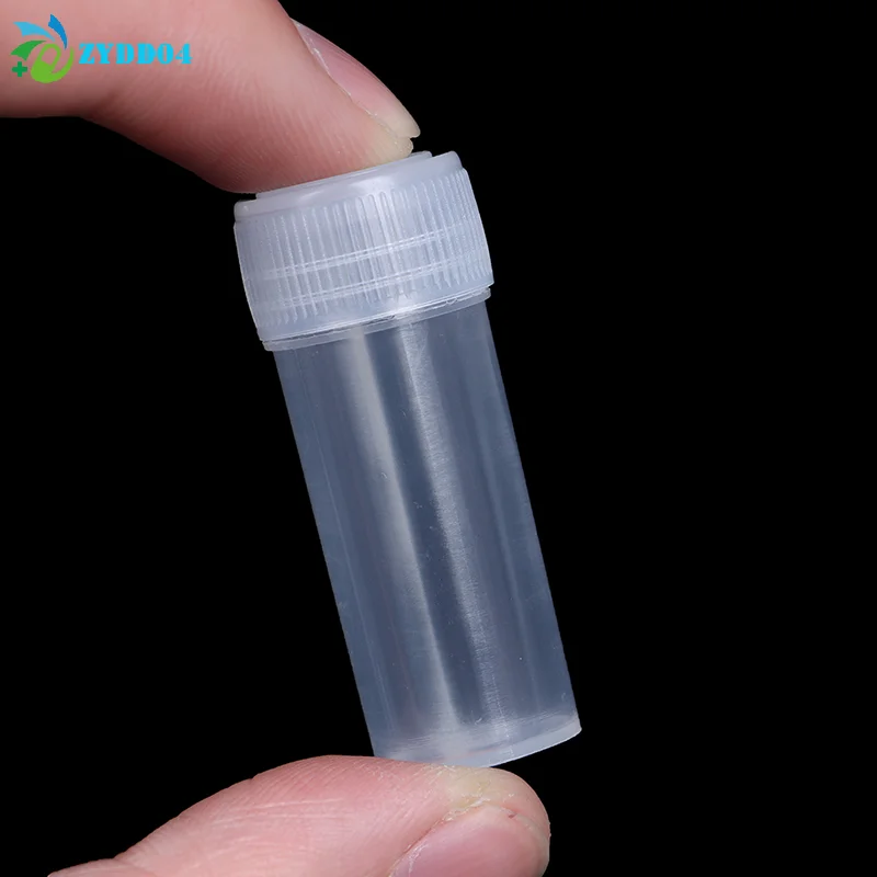 ●20pcs Translucent 5ml Plastic Sample Bottle Test Tube Mini Bottles Leak Proof Cap Vials Pill Capsule Small Storage Containers
