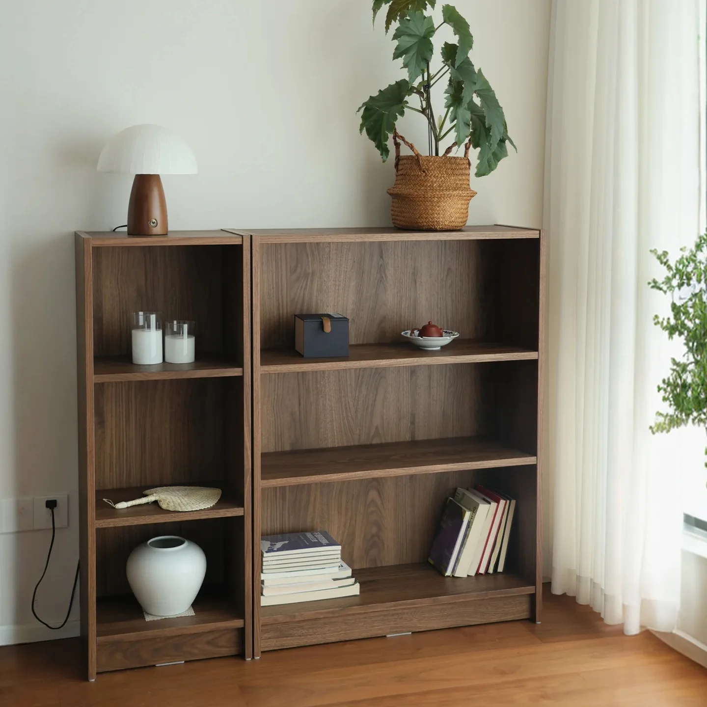 Solid wood combination bookshelf, floor-standing storage rack, versatile household storage rack, living room study, multi-layer