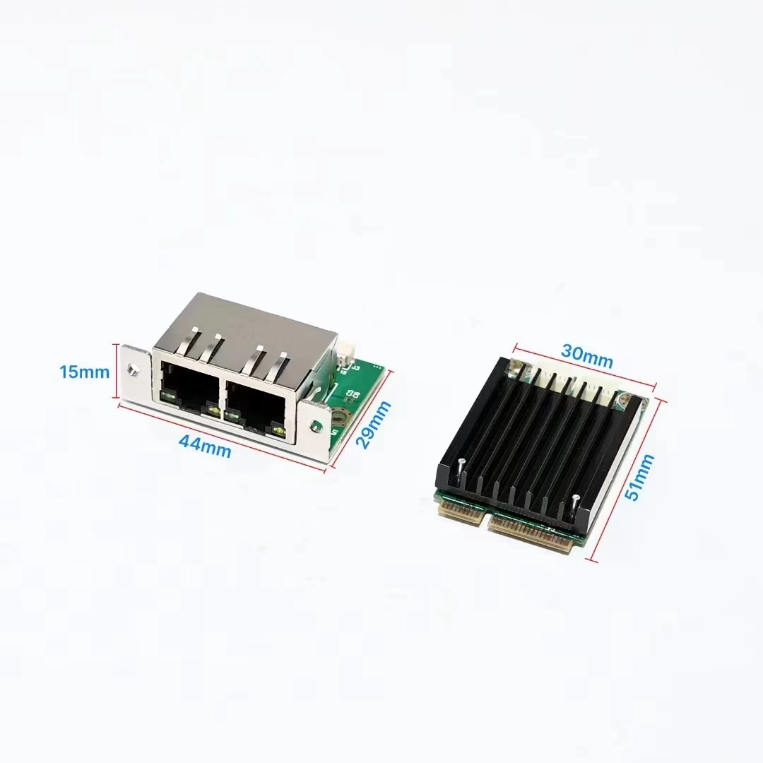 Mini PCIe LAN Service Network Card Intel210 Ethernet RJ45 Adapter Card 1000m Mini Pci-e Converter Dual Port Gibabit