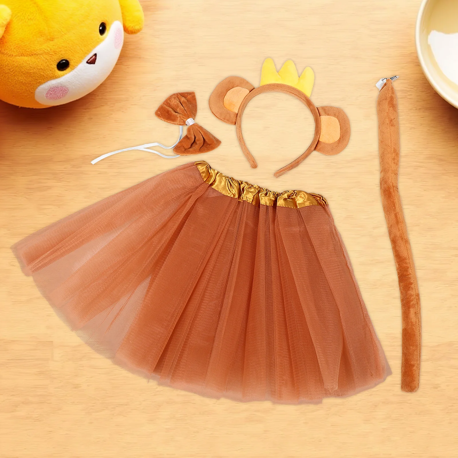 

Детский комплект костюма обезьяны, мягкая и удобная одежда, очаровательные уши, хвост, искровая воображение, универсальные случаи, легкая одежда