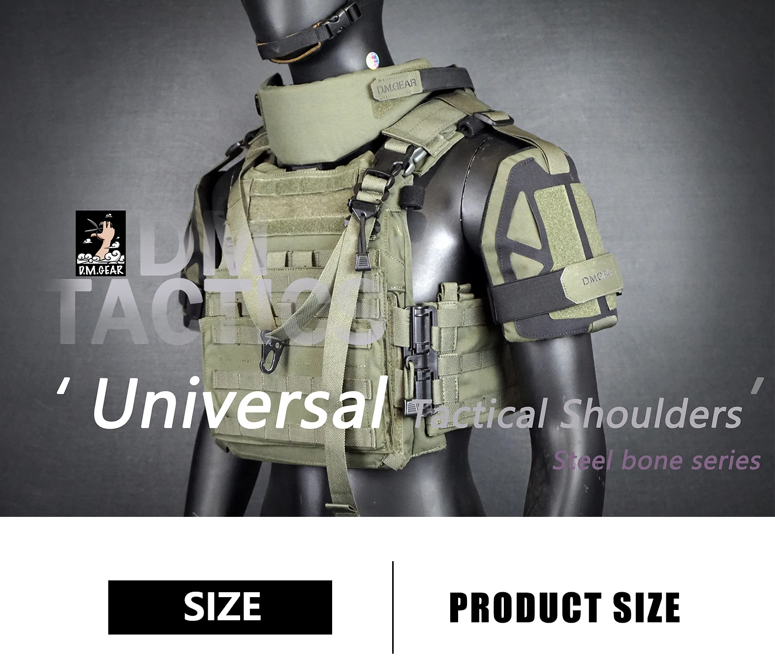 DMGear Schulterpanzer Taktische Jagdausrüstung Ausrüstung Weste Zubehör Schutz Airsoft Molle Nylon Universal – Detail 1