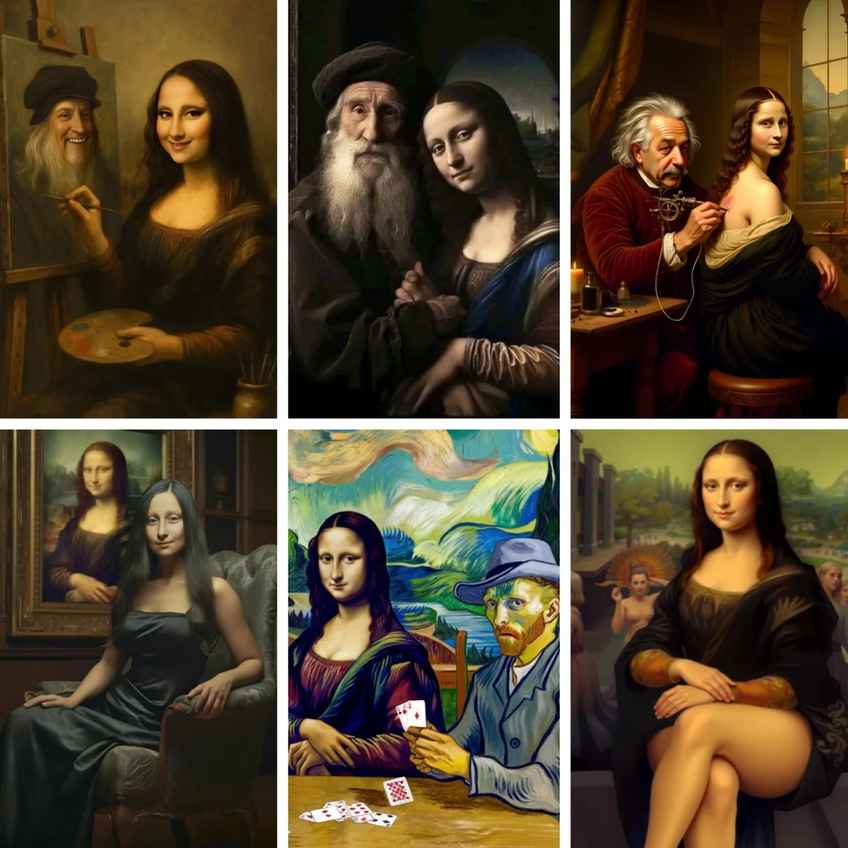 

DIY Diamond Painting Cross Stitch Kits Leonardo Da Vinci and Mona Lisa Full Square/Round Drill Diamond Embroidery Mosaic Decor