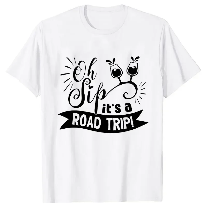 المرأة الصيف قصيرة الأكمام تي شيرت ، تي شيرت أعلى ، اتجاه رحلة ، يا رشفة ، انها الفتيات ، الرسم ، الأزياء والملابس