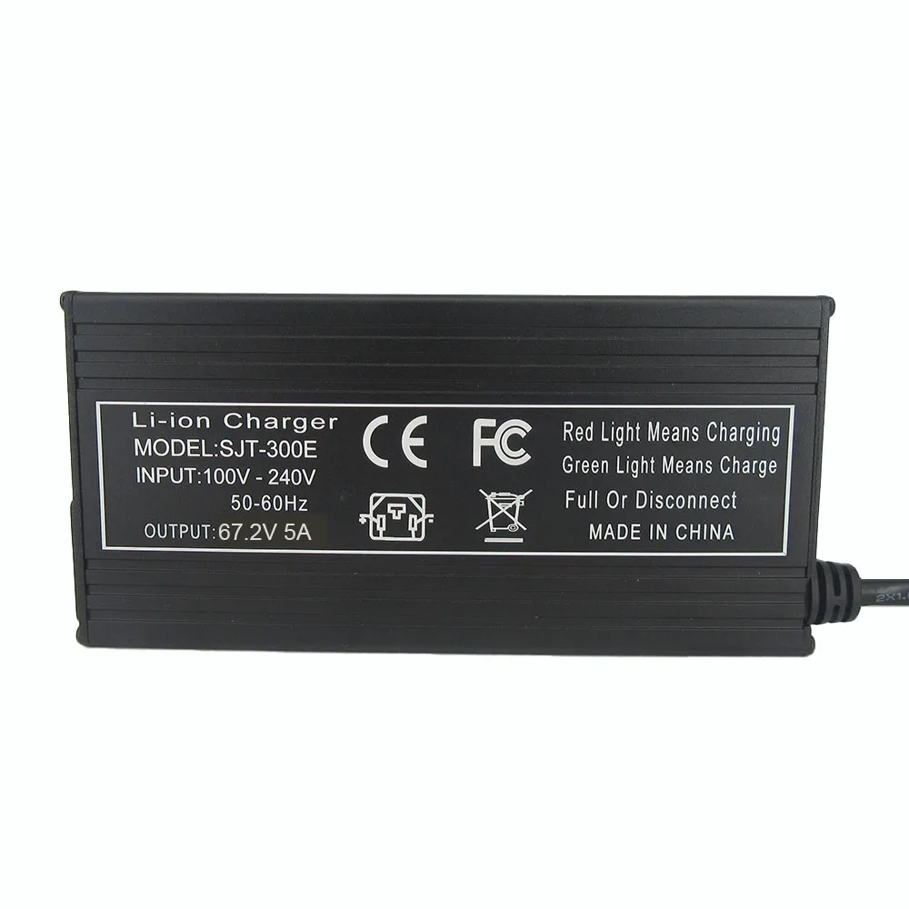 67.2V 5A 10A Li-ion 16S Battery Fast Charger 60V 20AH 30AH 50AH Lithium Solar System RV Golf Cart Charger 220V