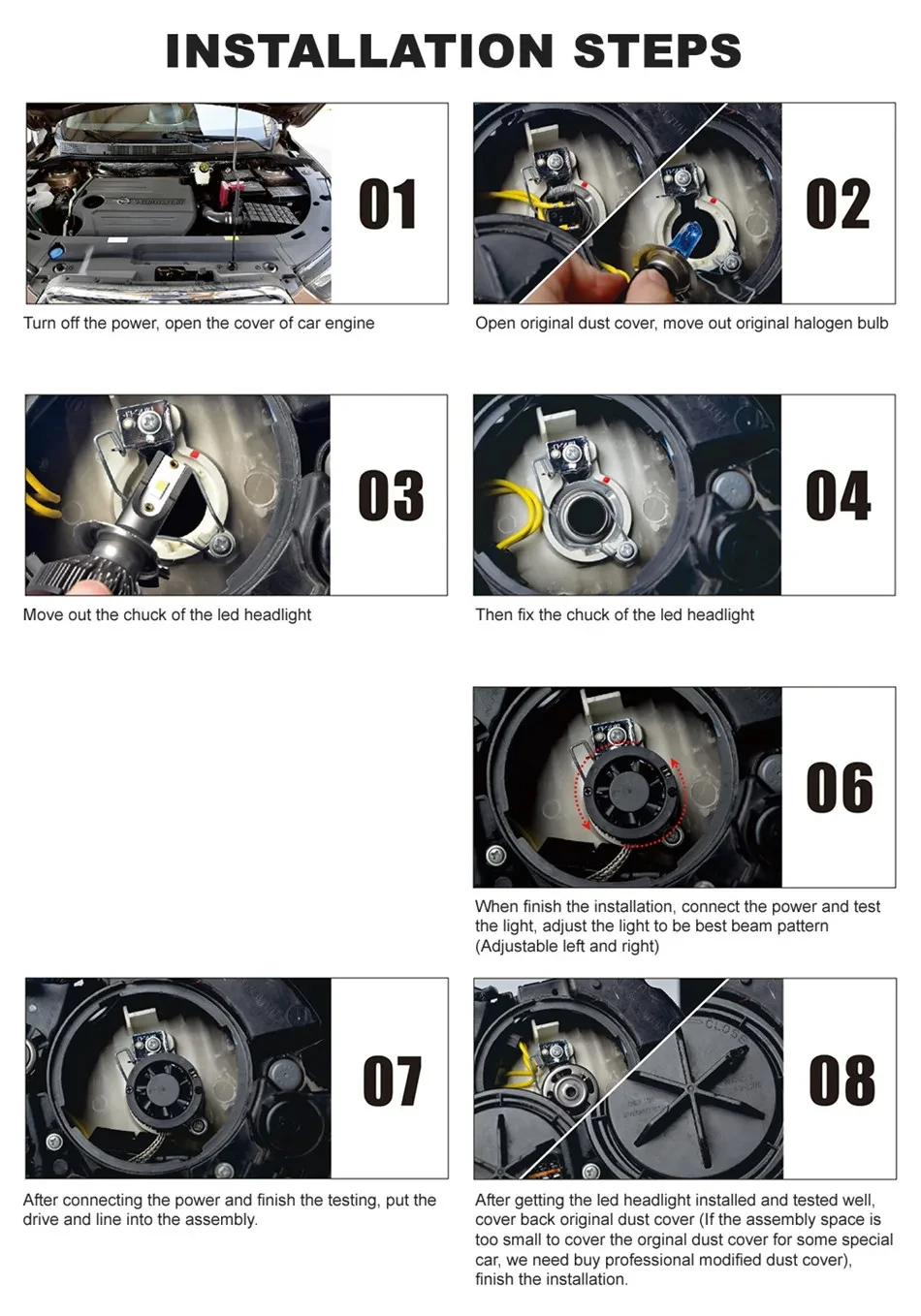 Heyword 26000lm 160W 1860 CSP chip 3000k/4300k/6000k/8000k Car LED Headlight   h4 h7 h1 LED headlights 9005 H7  h11 led light