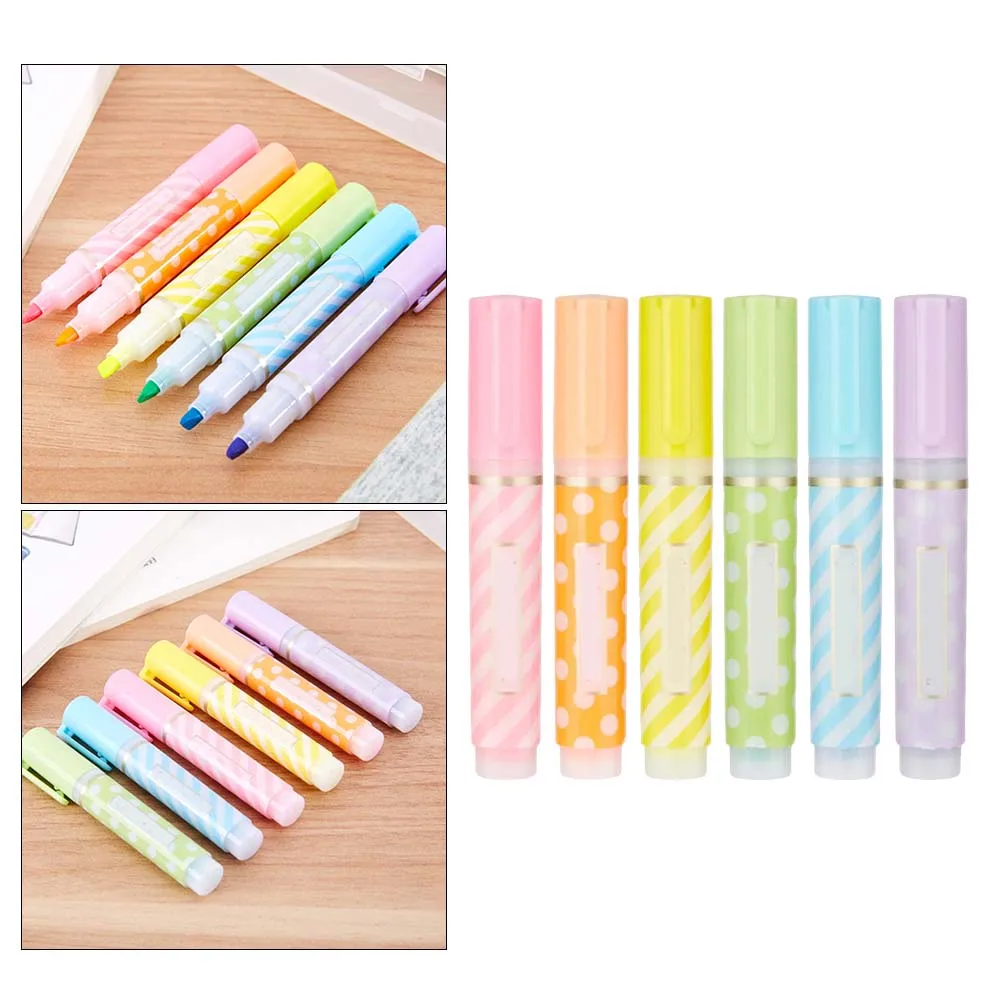 

6pcs Highlighter Fluorescent Liquid Chalk Pen Light Color Maker Painting Drawing Pens for Whiteboard