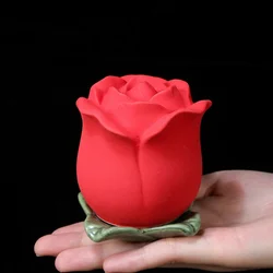 Ceramic Cremation Urns for Human Ashes, Small Pet Urns, Animal Rose Flower Memorial, Funeral Container for Cats and Dogs